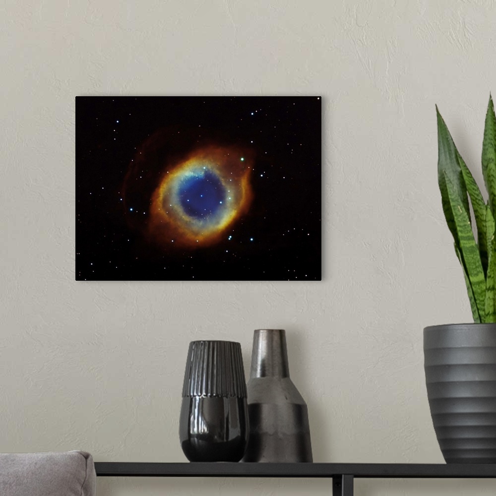 A modern room featuring Helix nebula in Aquarius NGC 7293