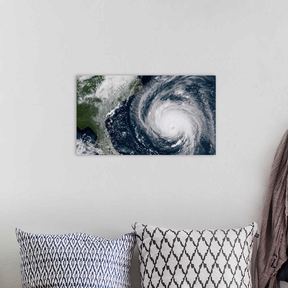 A bohemian room featuring Hurricane Florence moving closer to the coast of the Southeastern United States.
