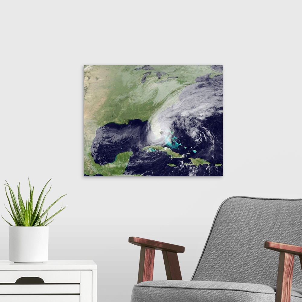 A modern room featuring Hurricane Wilma Crosses Florida