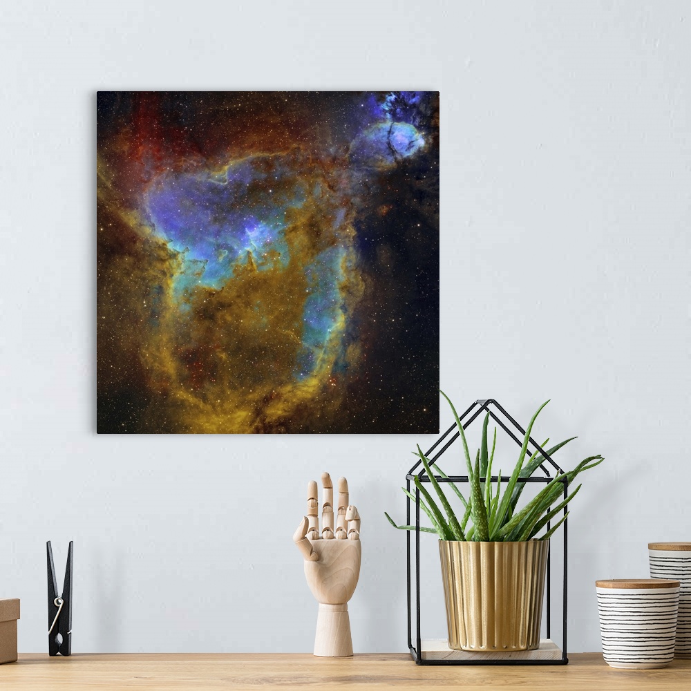 A bohemian room featuring IC 1805, the Heart Nebula.