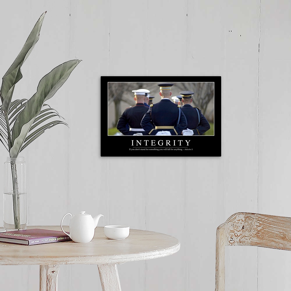 A farmhouse room featuring Integrity: Inspirational Quote and Motivational Poster