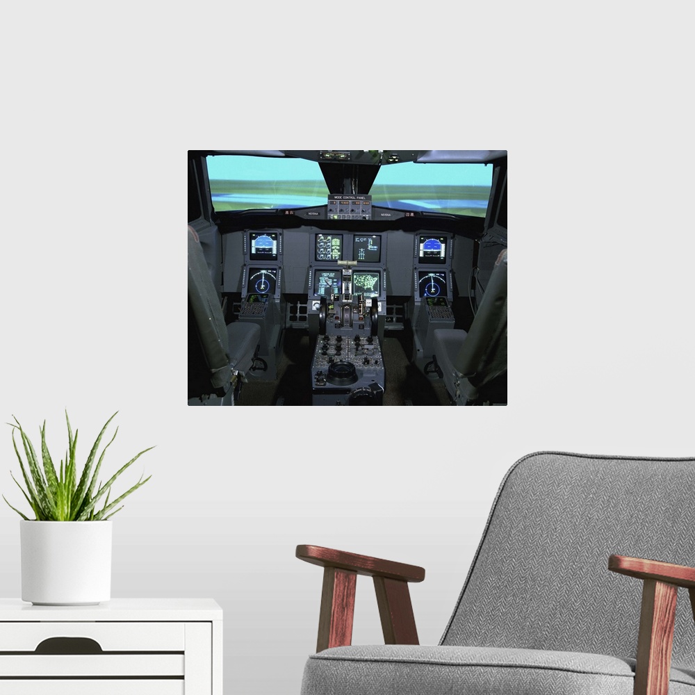 A modern room featuring The Transport Systems Research Vehicle (TSRV) Simulator is a fixed base programmable simulator us...