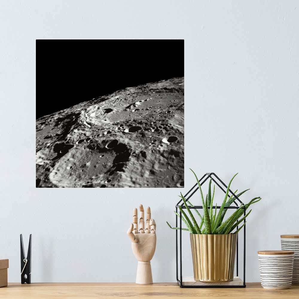 A bohemian room featuring International Astronomical Union Crater 302 on the lunar surface
