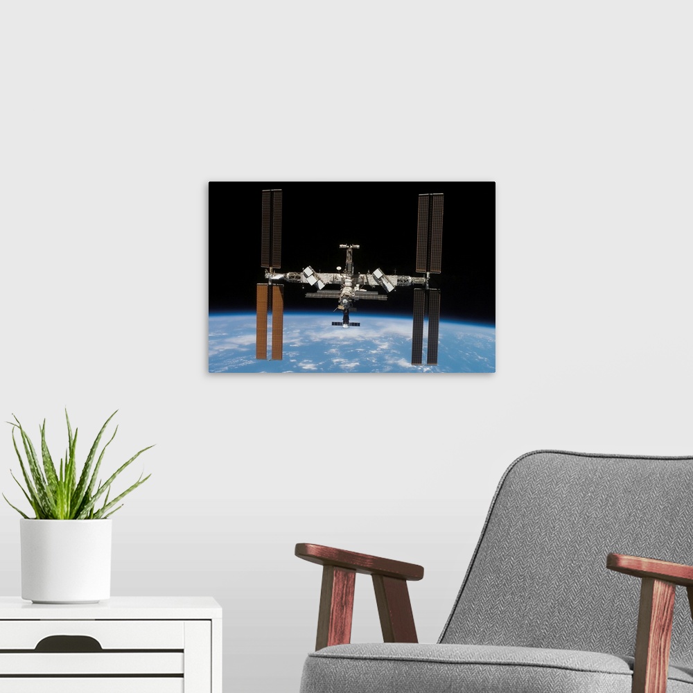 A modern room featuring International Space Station
