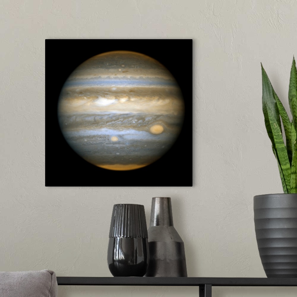 A modern room featuring Jupiter