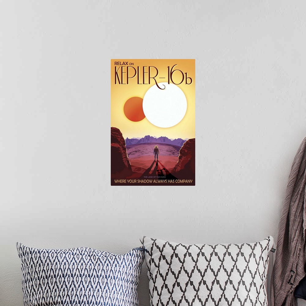 A bohemian room featuring Kepler-16b orbits a pair of stars. Depicted here as a terrestrial planet, Kepler-16b might also b...