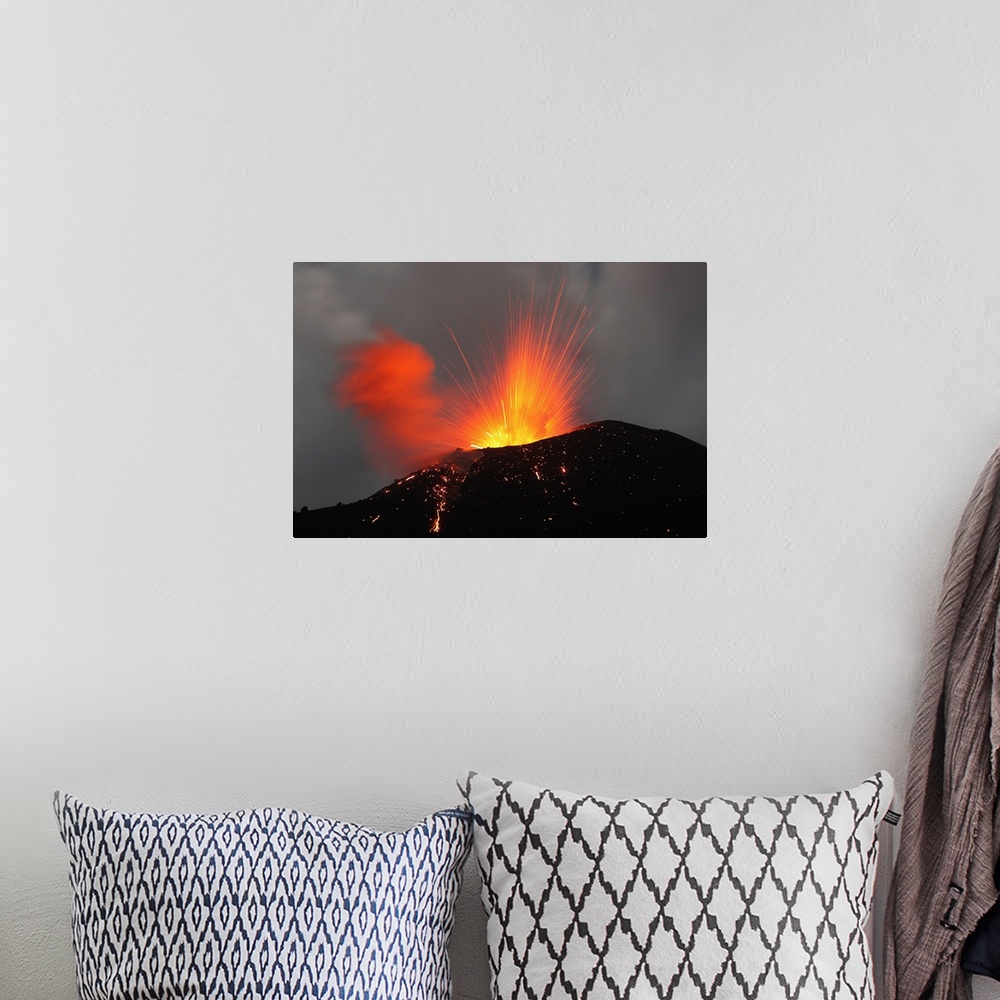 A bohemian room featuring Krakatau eruption Sunda Strait Indonesia