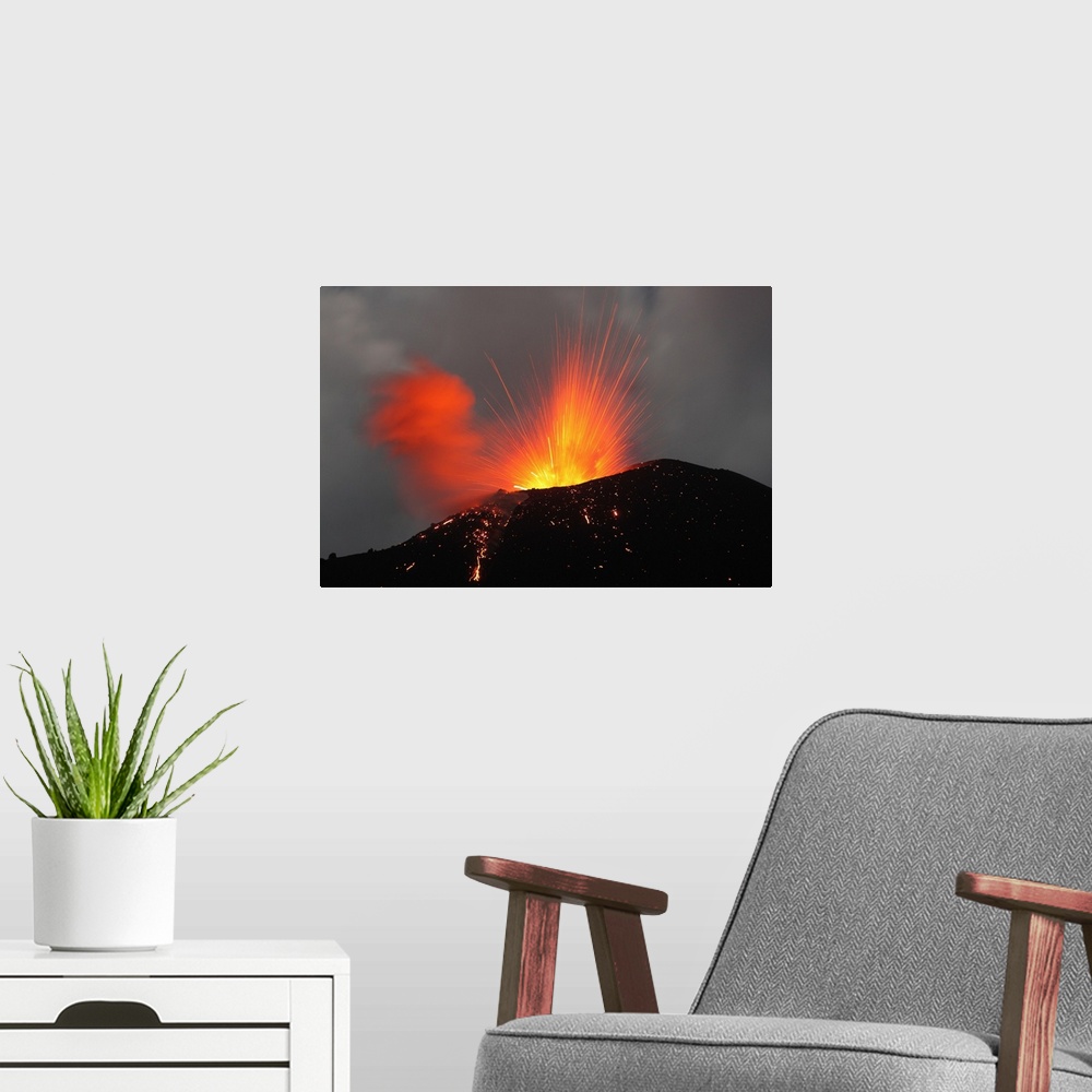A modern room featuring Krakatau eruption Sunda Strait Indonesia