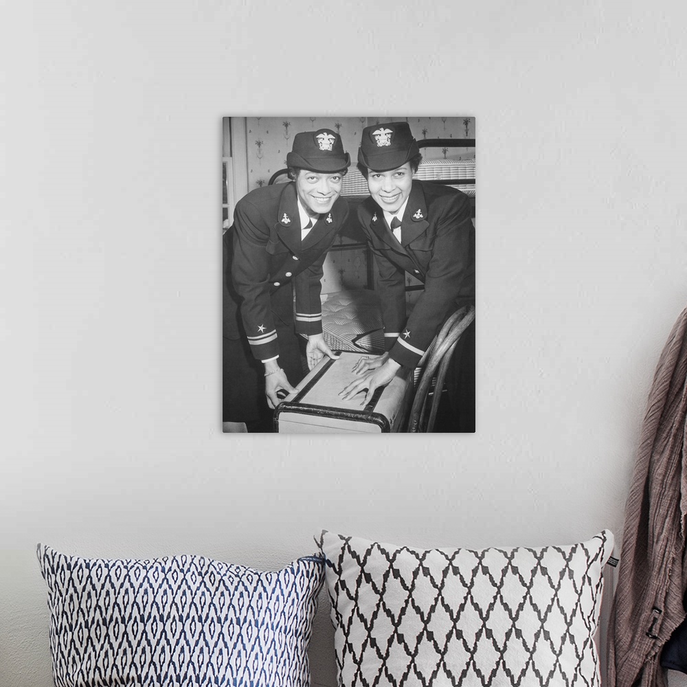 A bohemian room featuring Lt. Harriet Ida Pickens and Ens. Frances Wills, first Negro WAVES to be commissioned, 1944.