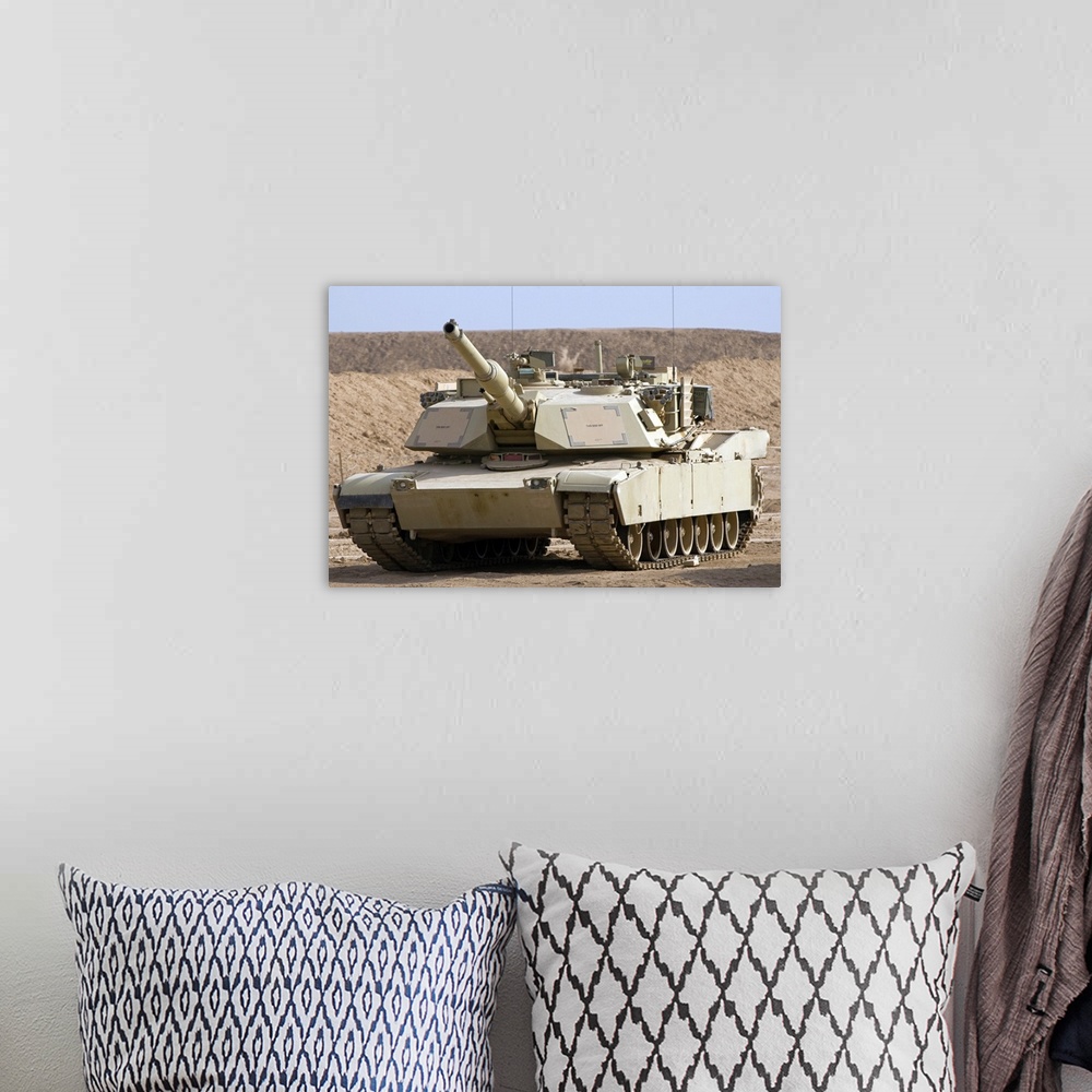 A bohemian room featuring M1 Abrams tank at Camp Warhorse