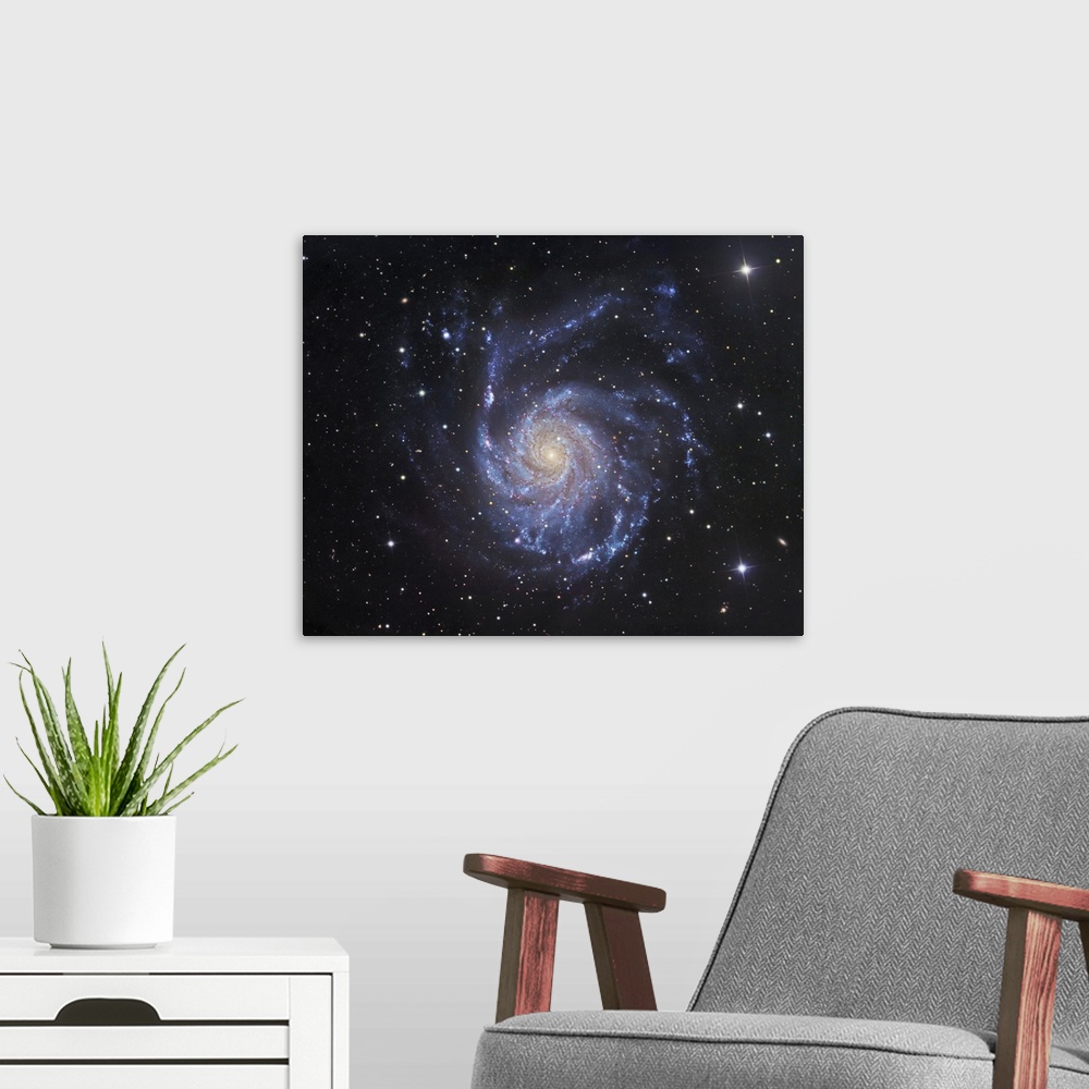 A modern room featuring M101, The Pinwheel Galaxy in Ursa Major