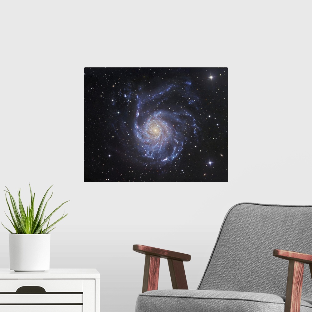 A modern room featuring M101, The Pinwheel Galaxy in Ursa Major
