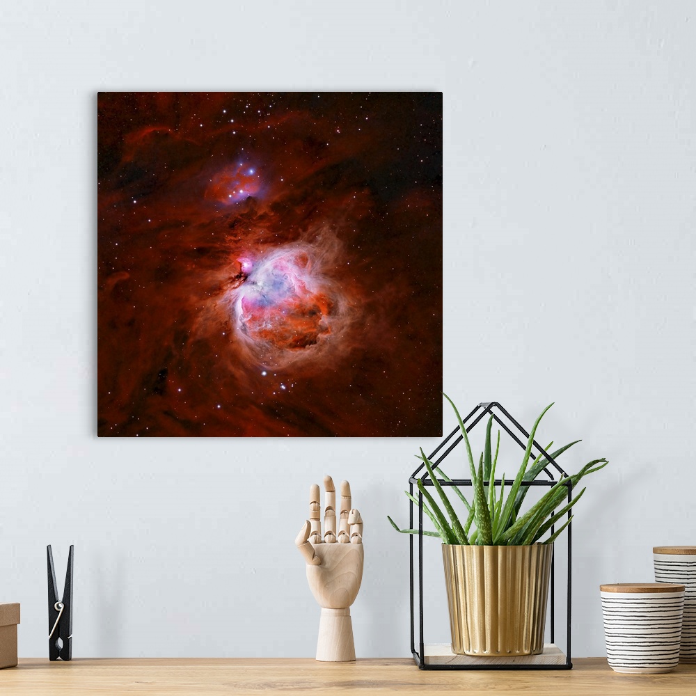 A bohemian room featuring M42, the Great Orion Nebula.