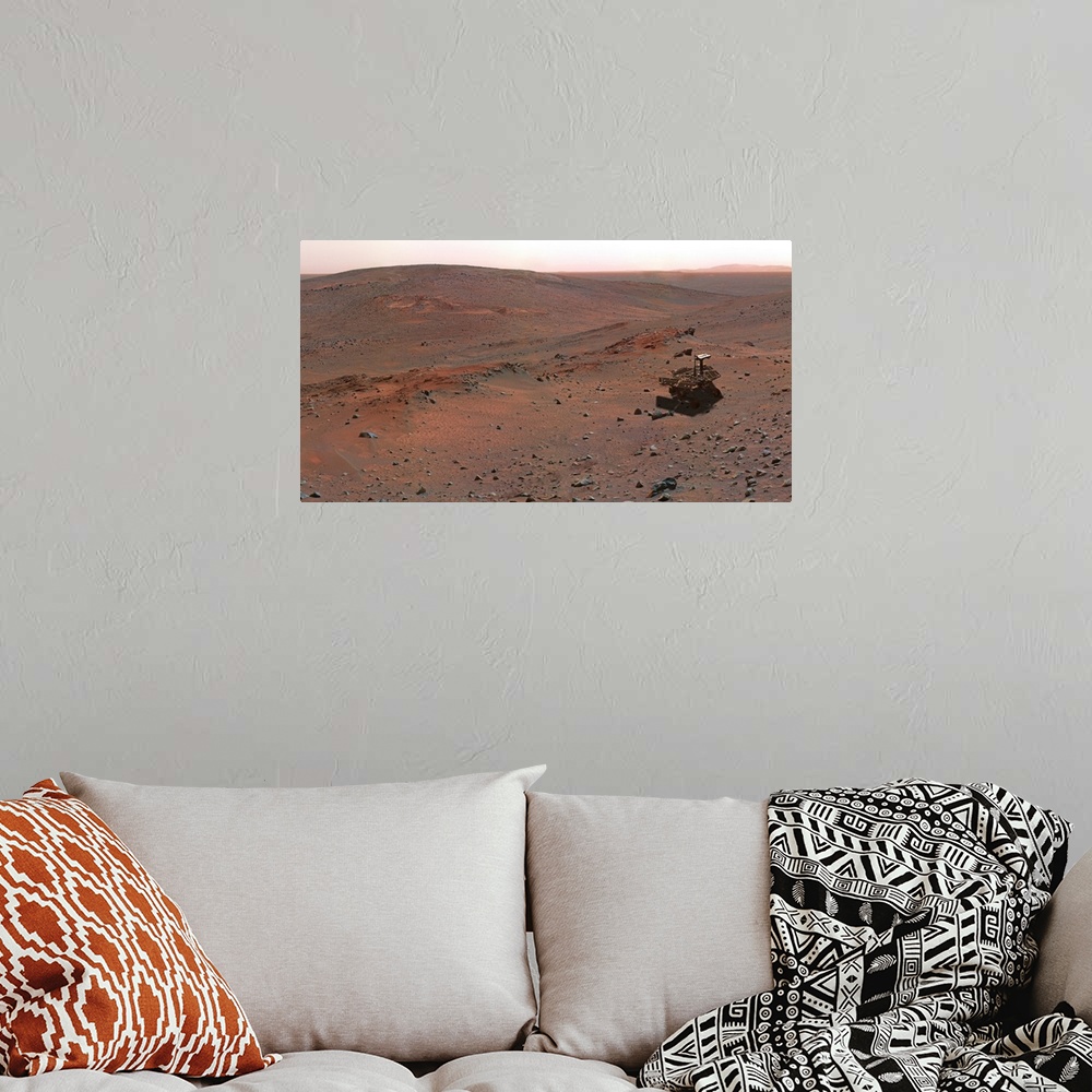 A bohemian room featuring Mars Exploration Rover Spirit on the flank of Husband Hill