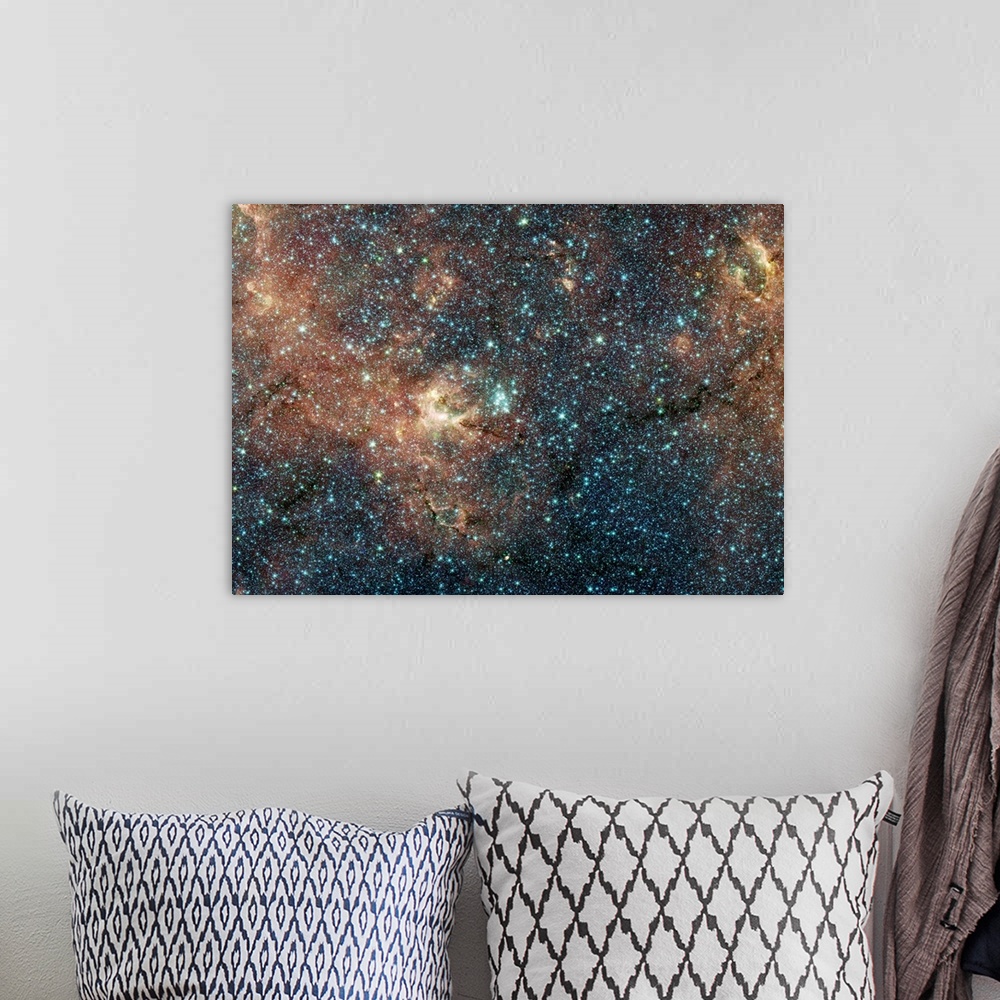 A bohemian room featuring Thousands of bright stars glowing in outer space.
