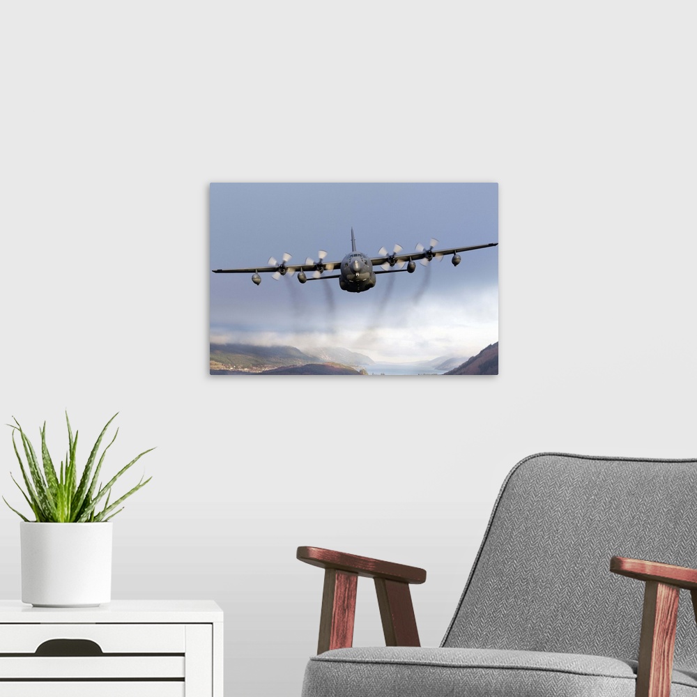 A modern room featuring MC-130P Combat Shadow of the 67th Special Operations Squadron/352nd Special Operations Group stat...
