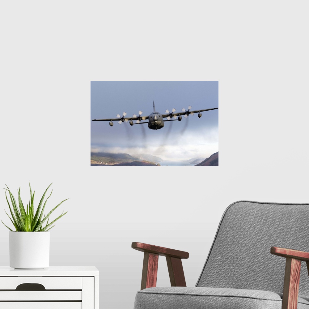 A modern room featuring MC-130P Combat Shadow of the 67th Special Operations Squadron/352nd Special Operations Group stat...