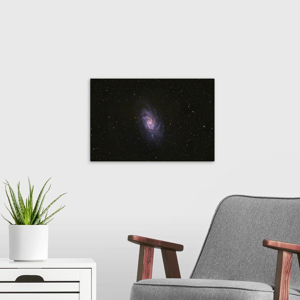A modern room featuring Messier 33, the Triangulum Galaxy.