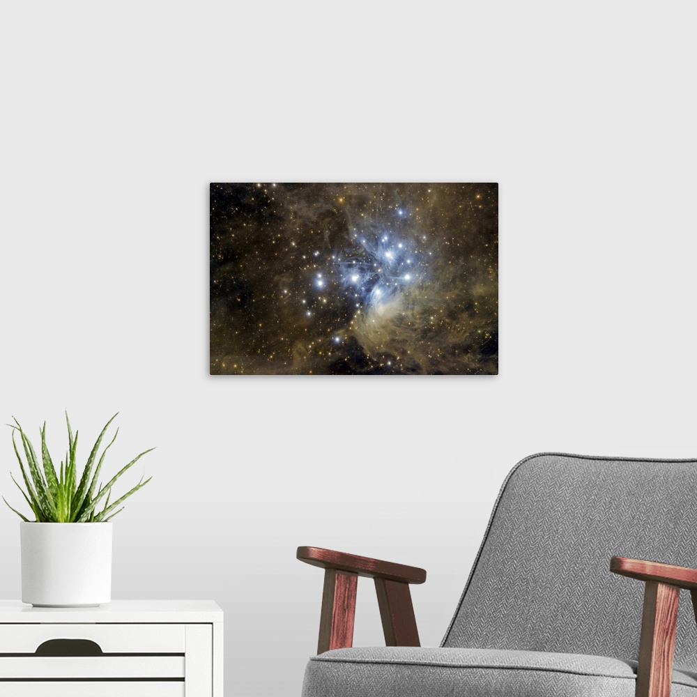 A modern room featuring Messier 45, the Pleiades.