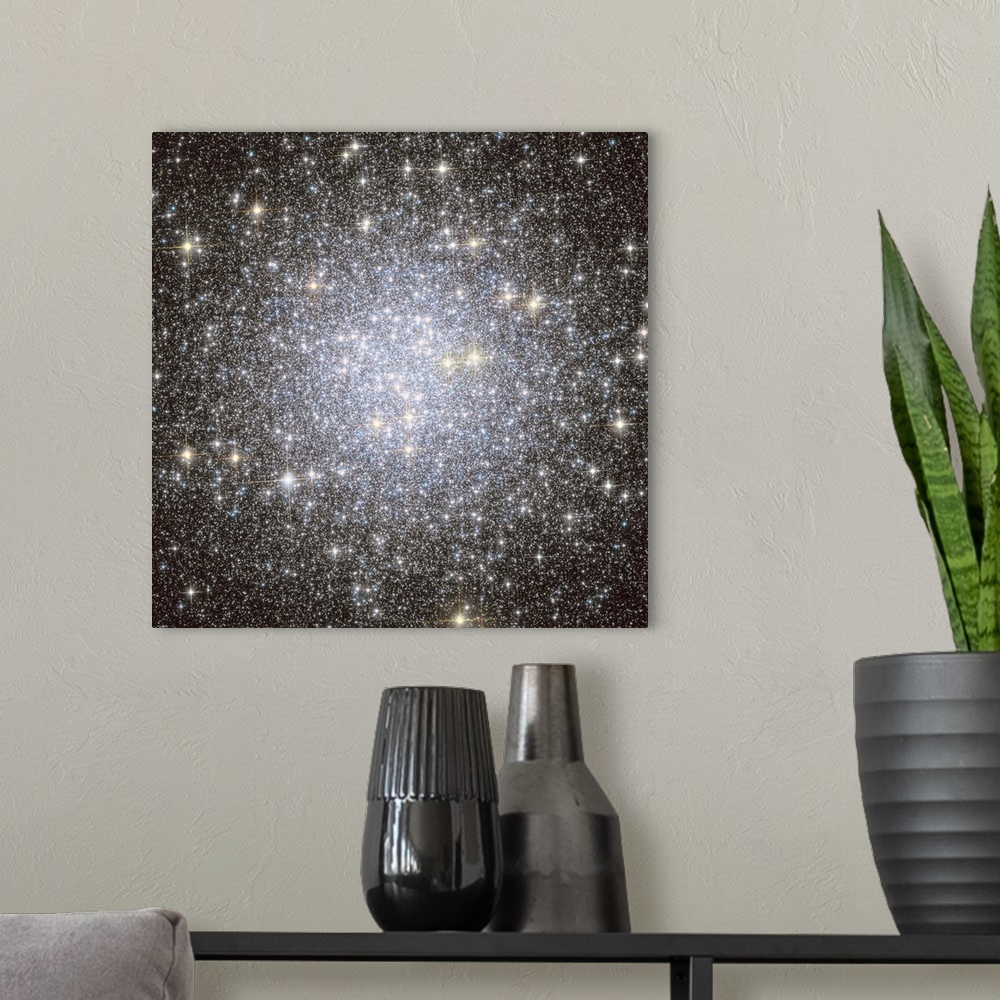 A modern room featuring Messier 53, globular cluster in the Coma Berenices constellation.
