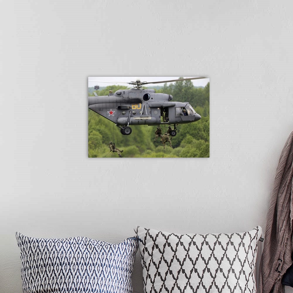 A bohemian room featuring Mil Mi-8AMTSH helicopter of the Russian Air Force, Torzhok, Russia.