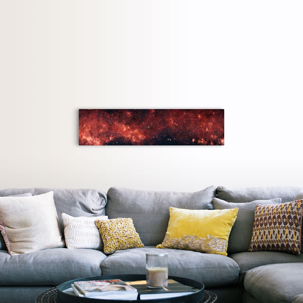 A farmhouse room featuring Extremely panoramic shaped photograph of our native galaxy spread out across the sky.