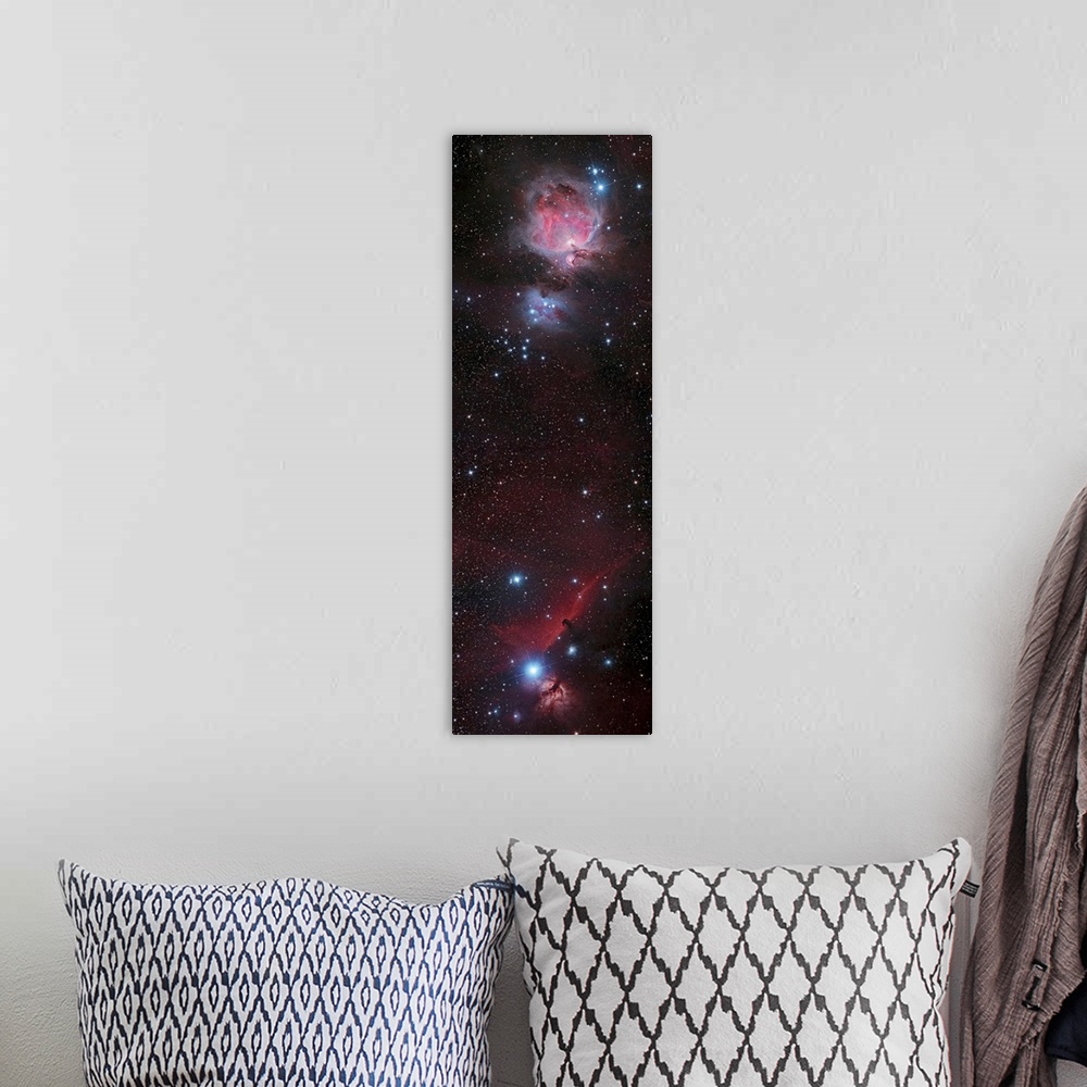 A bohemian room featuring Mosaic of Orion Nebula and Horsehead Nebula