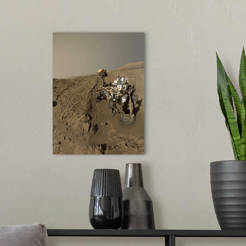 A modern room featuring April 27, 2014 - NASA's Curiosity Mars rover used the camera at the end of its arm in April and M...