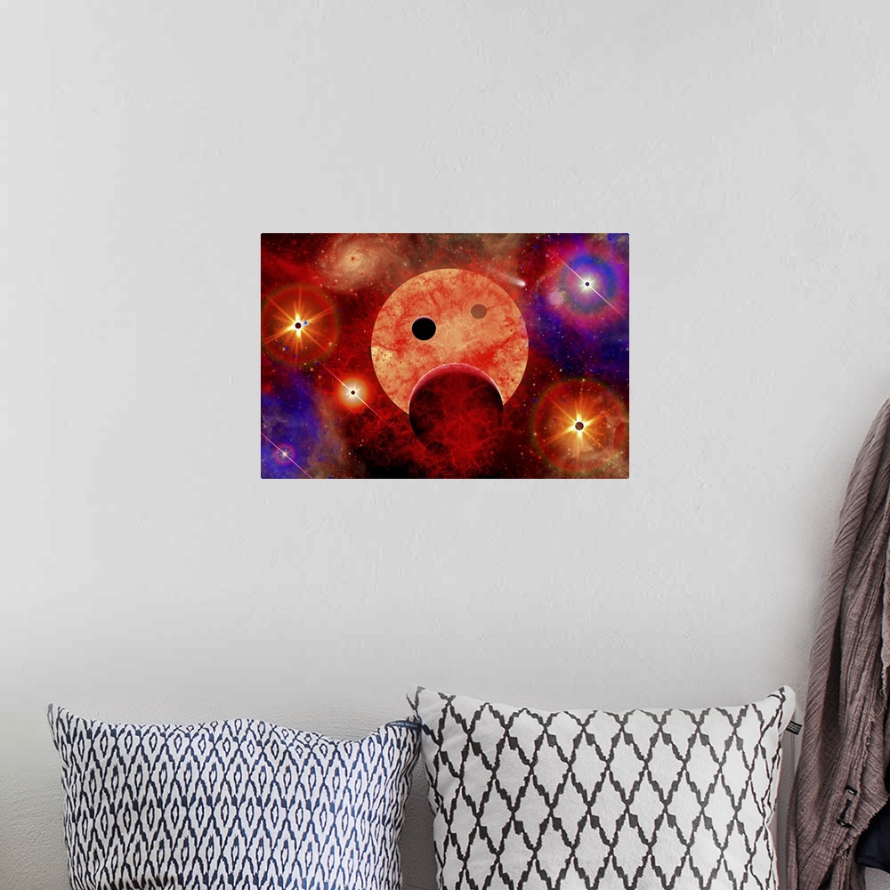 A bohemian room featuring New star formation in a vast gaseous nebula.