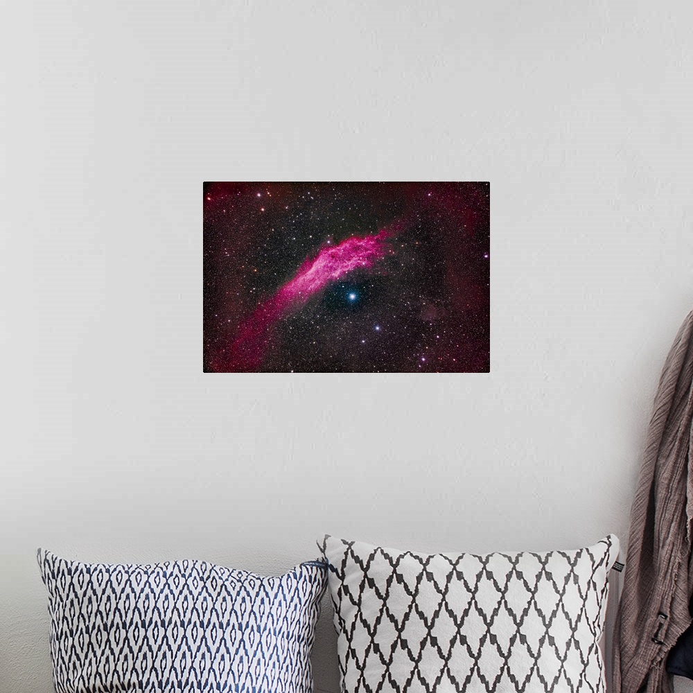 A bohemian room featuring NGC 1499, the California Nebula, in Perseus. This visually faint emission nebula shines above the...