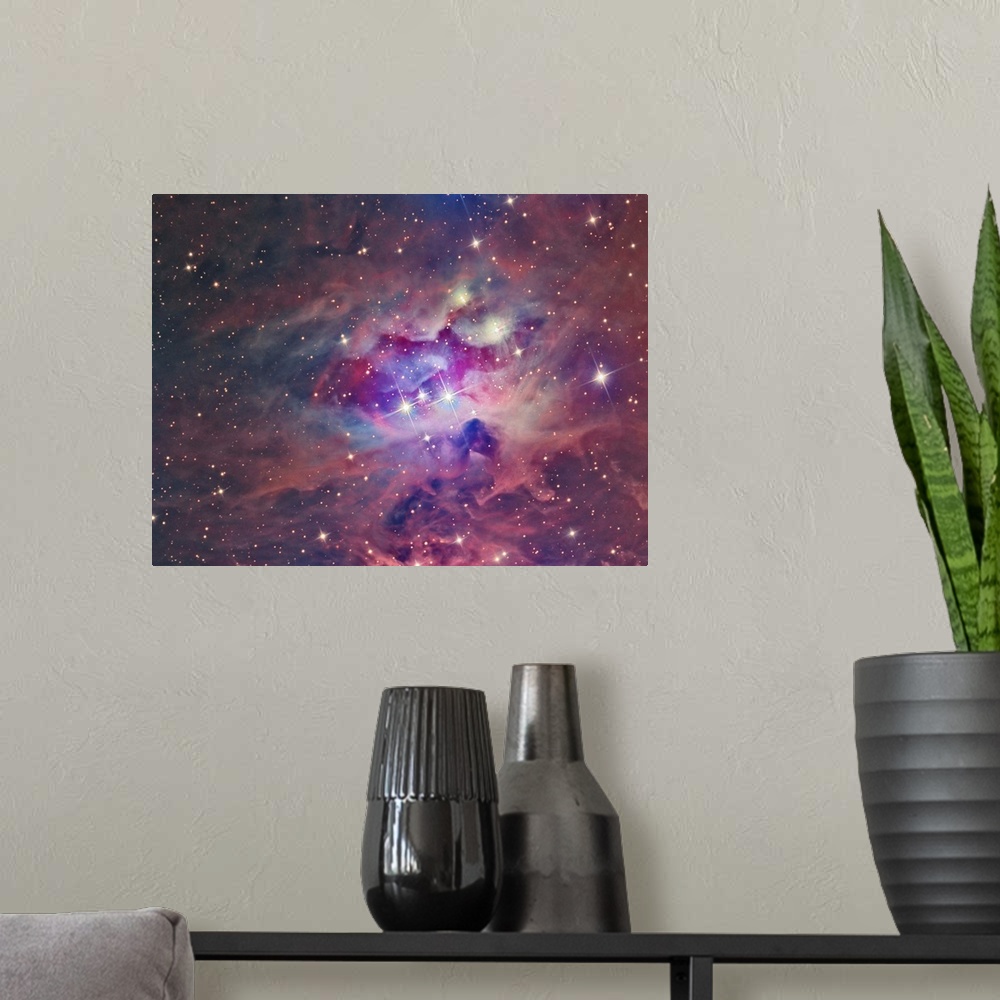 A modern room featuring NGC 1973, The Running Man Nebula.