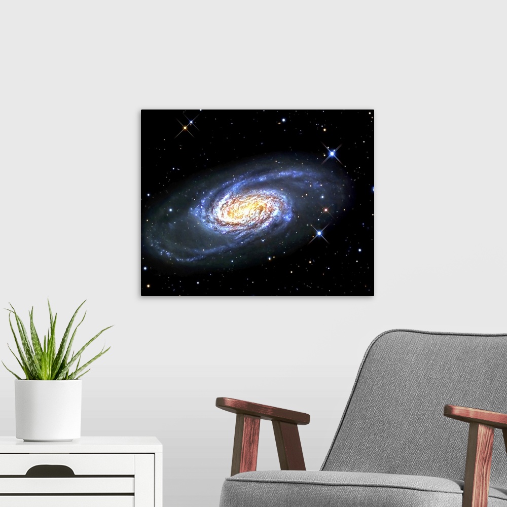 A modern room featuring NGC 2903 is a barred spiral galaxy in the constellation of Leo