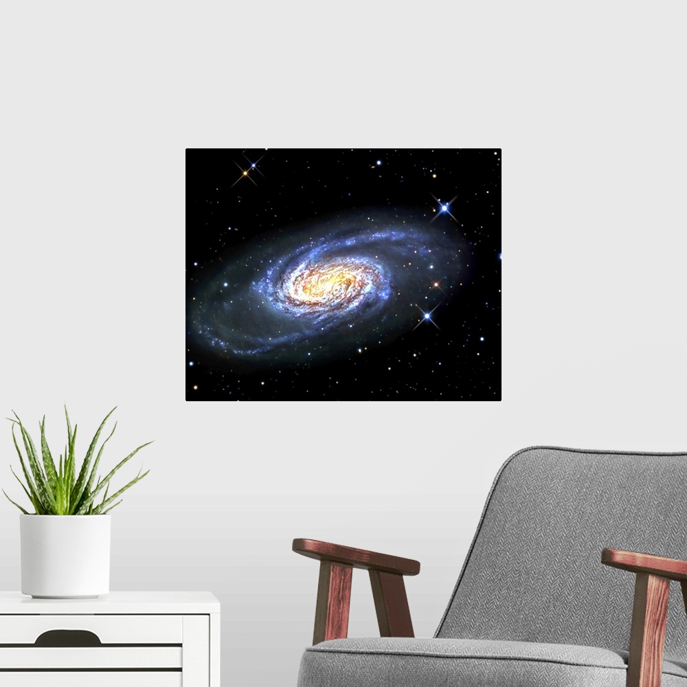 A modern room featuring NGC 2903 is a barred spiral galaxy in the constellation of Leo