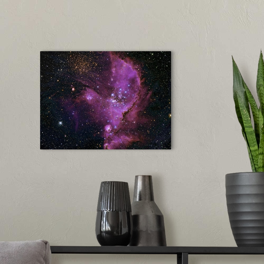 A modern room featuring NGC 346 Open Cluster and Nebula Complex in the Small Magellanic Cloud