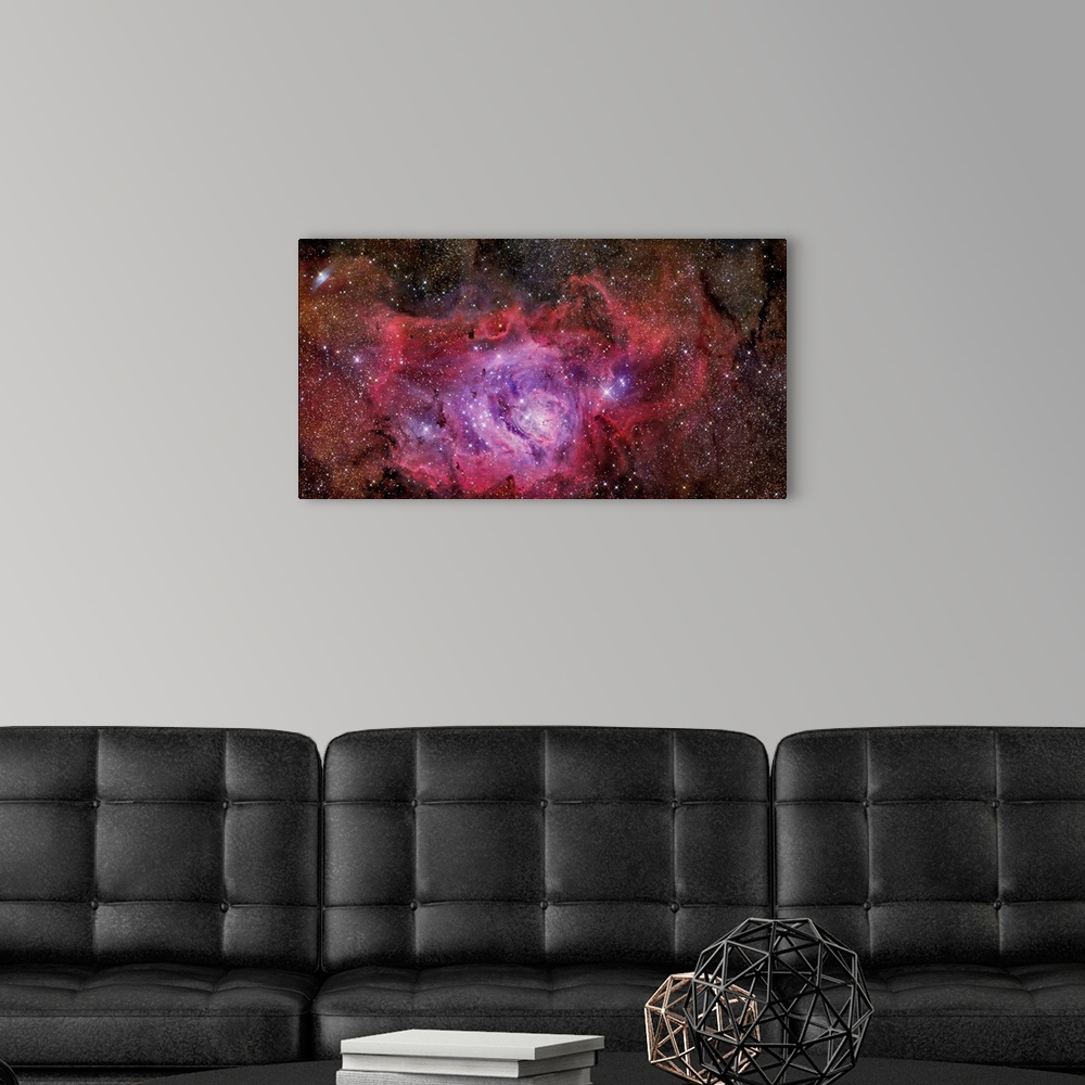 A modern room featuring Stars, dust and gas combine to create an interstellar industrial zone of astronomical proportions...