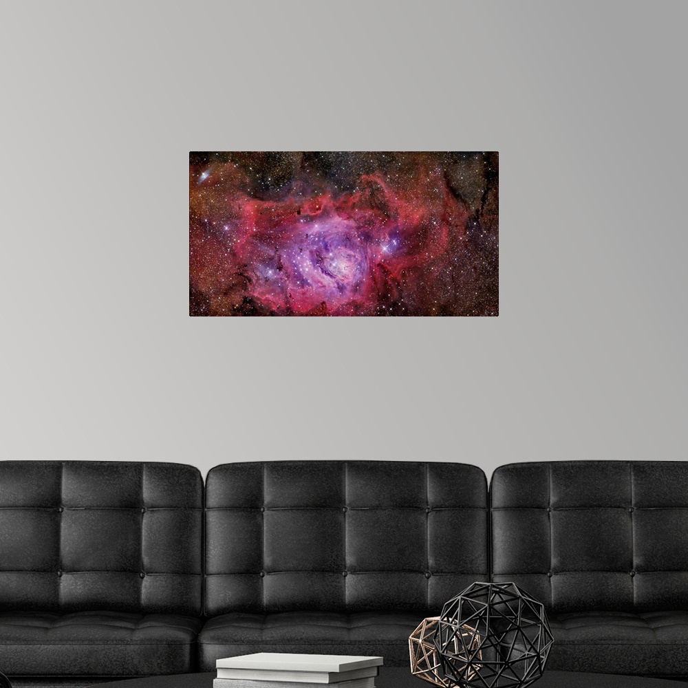 A modern room featuring Stars, dust and gas combine to create an interstellar industrial zone of astronomical proportions...