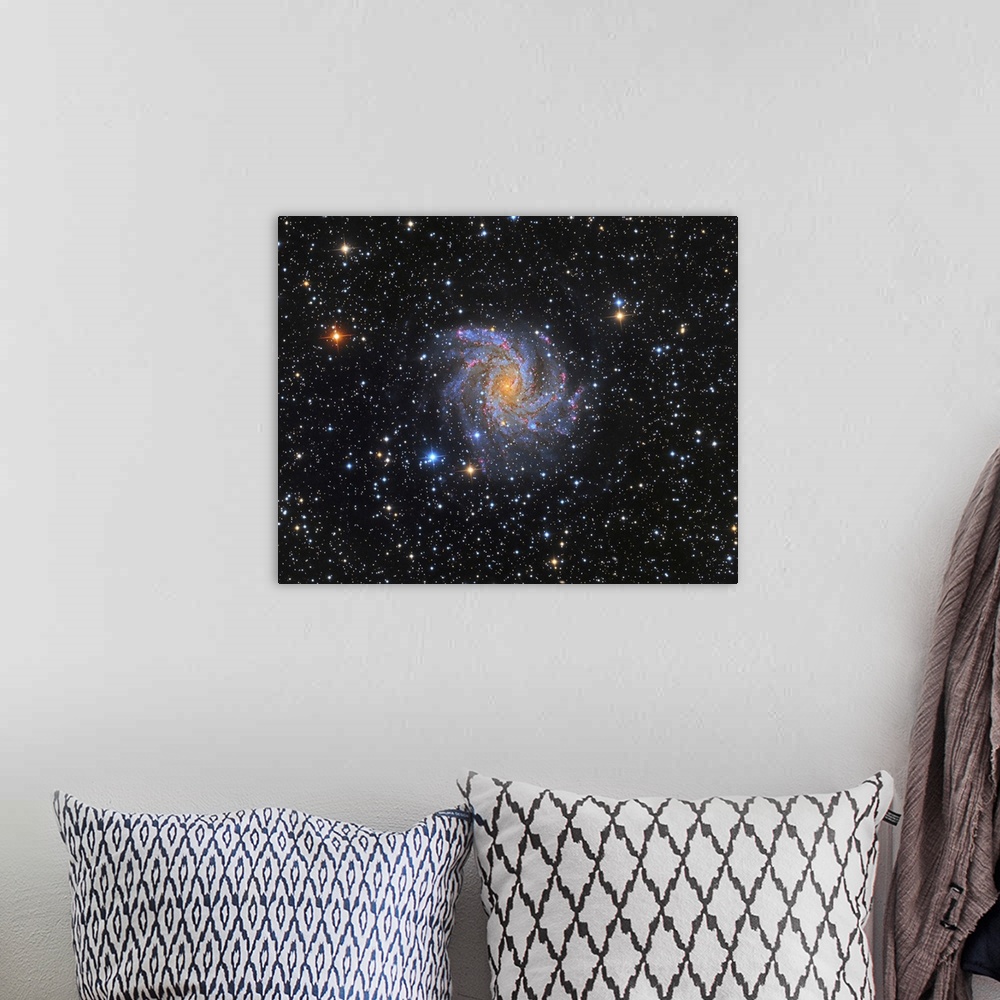 A bohemian room featuring NGC 6946, the Fireworks Galaxy.