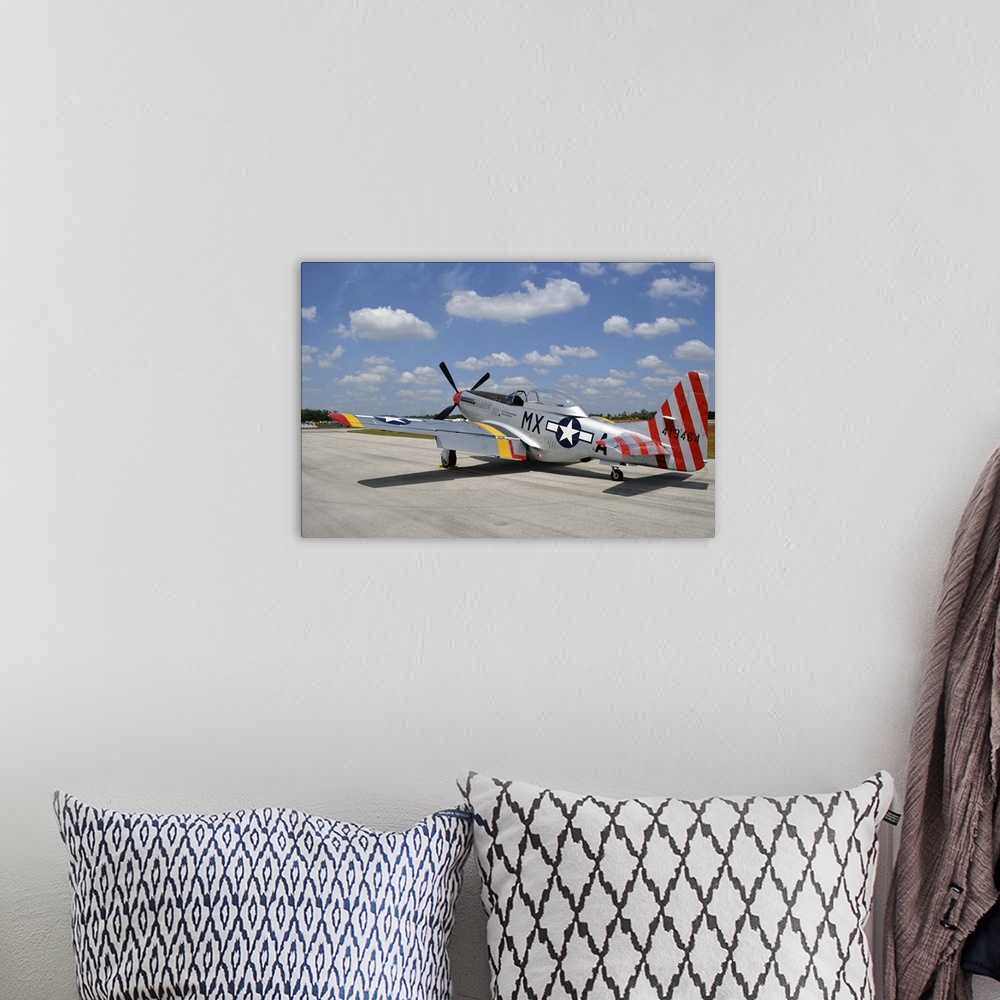 A bohemian room featuring North American F-51D Mustang.