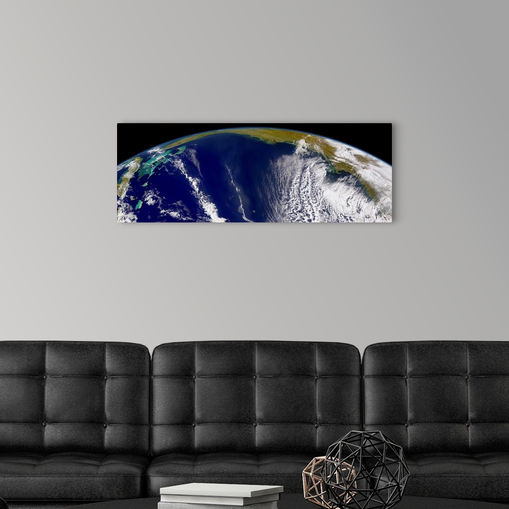 A modern room featuring Oblique Bermuda's-eye-view of the United States east coast.