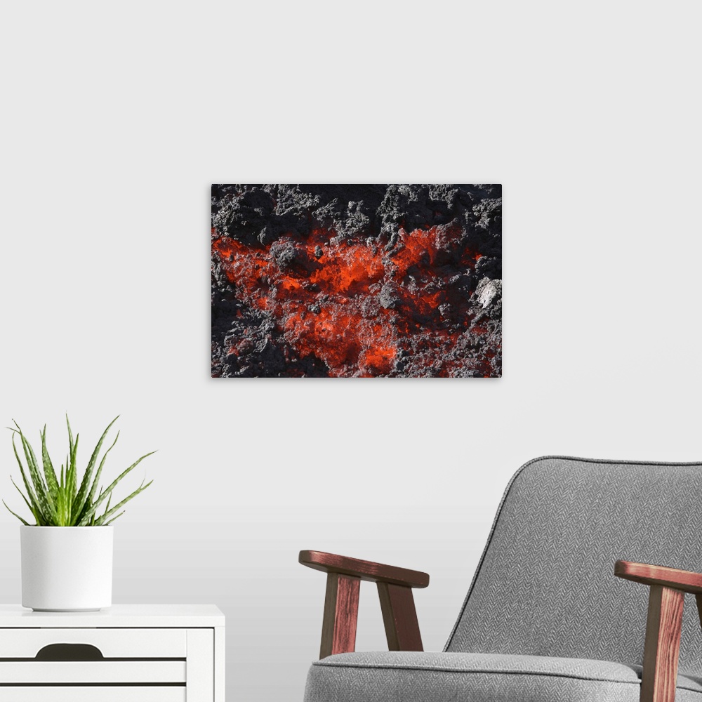 A modern room featuring Pacaya lava flow Guatemala