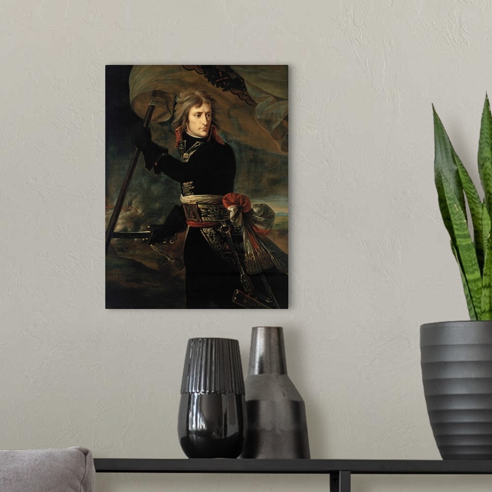 A modern room featuring Painting of Napoleon Bonaparte during the Battle of Arcole.