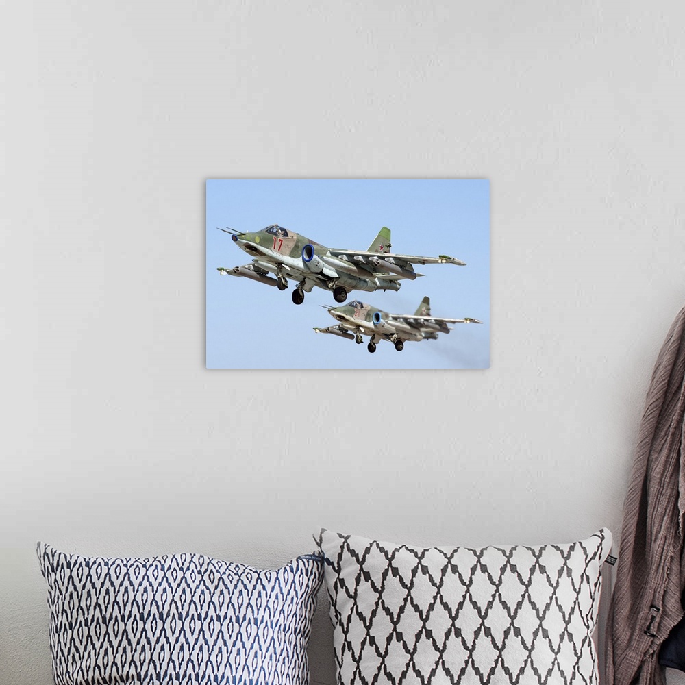 A bohemian room featuring Russian Aerospace Forces Su-25SM/SM3 attack aircraft at the contest Aviadarts 2019 (International...