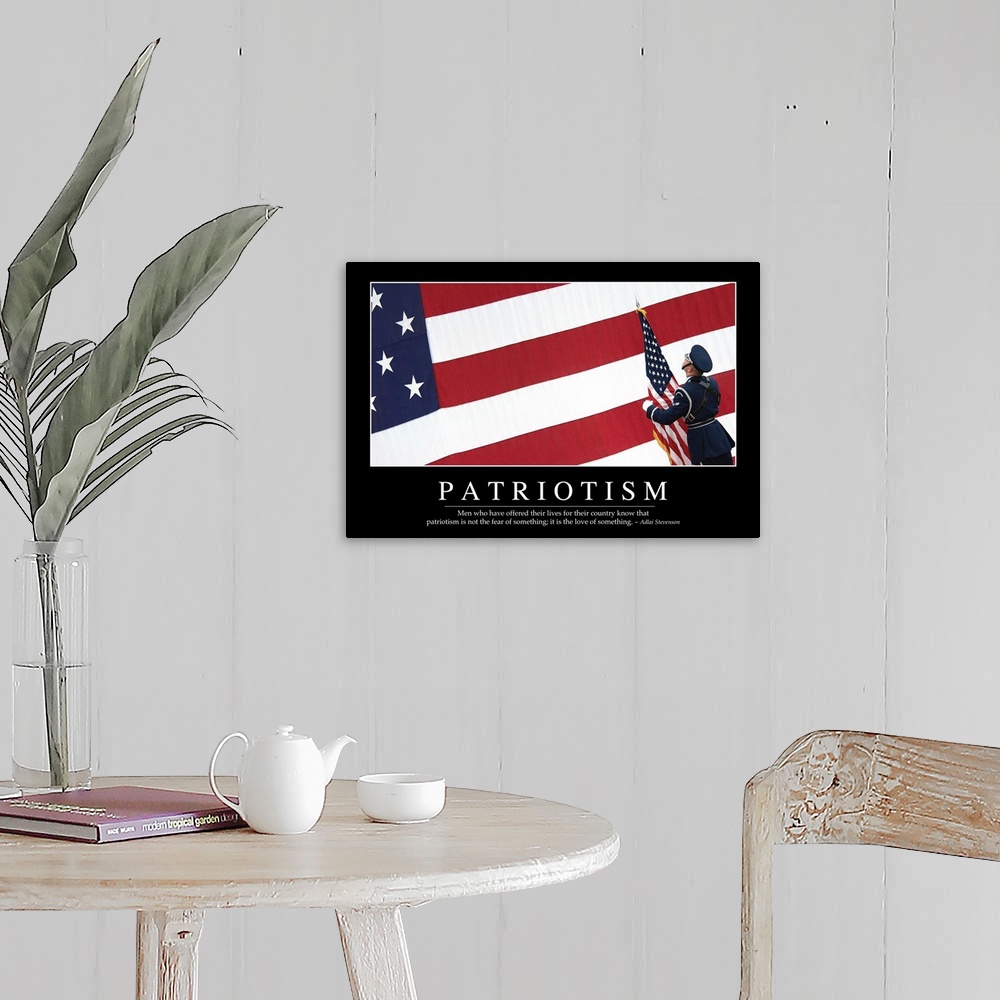 A farmhouse room featuring Patriotism: Inspirational Quote and Motivational Poster
