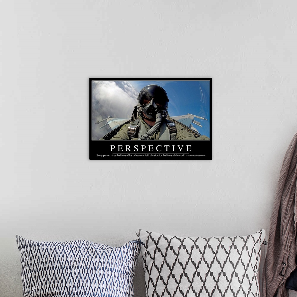 A bohemian room featuring Perspective: Inspirational Quote and Motivational Poster