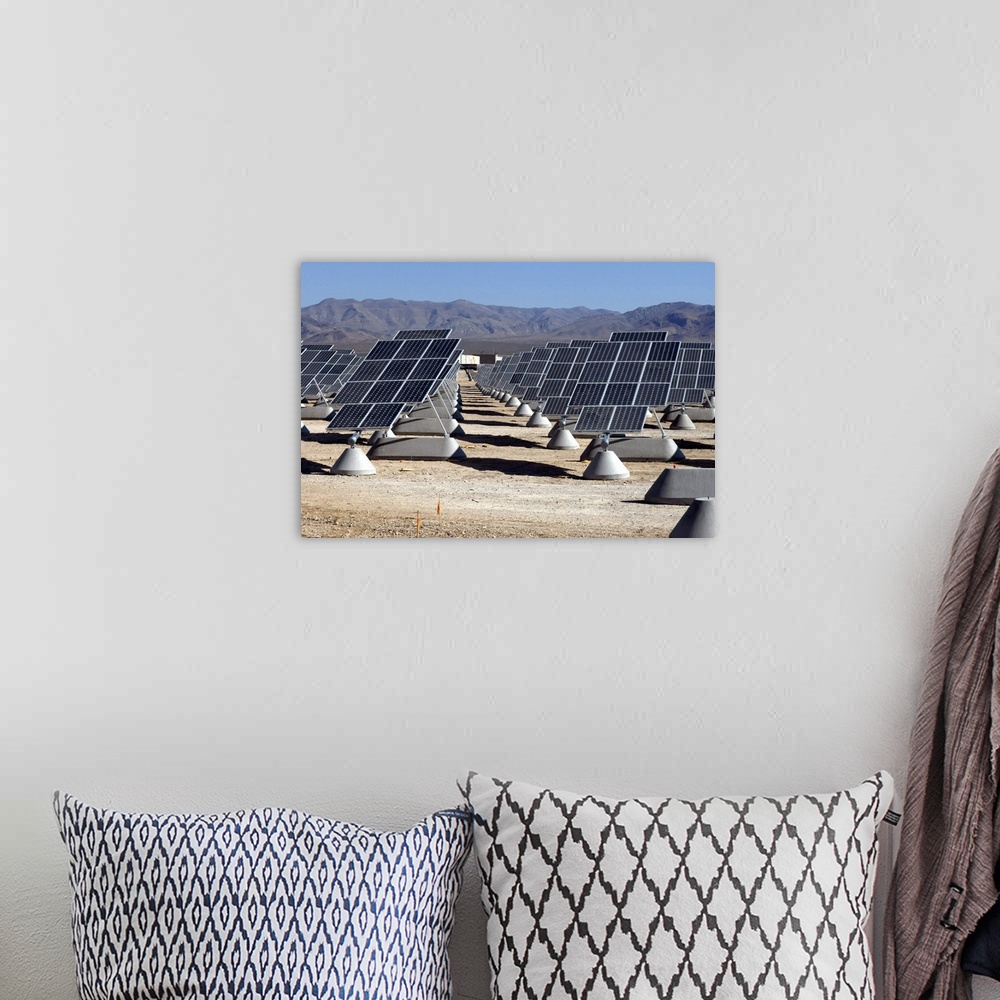 A bohemian room featuring Photovoltaic solar power plant.