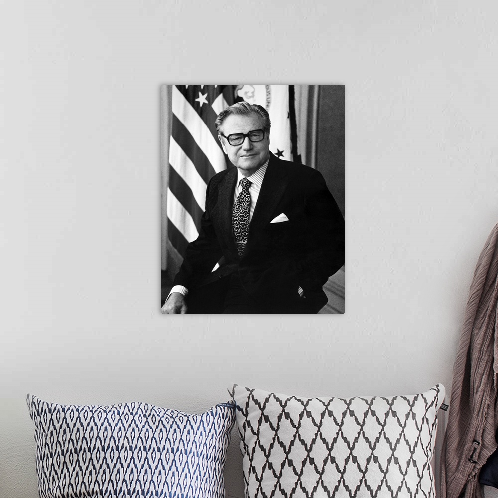 A bohemian room featuring Portrait of Vice President Nelson Rockefeller, 1975.