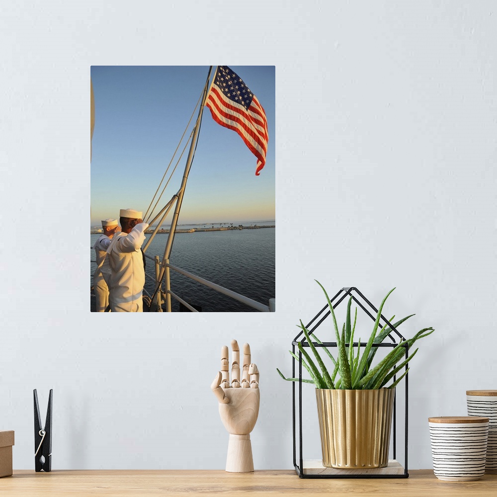 A bohemian room featuring Naval Station Mayport, Florida, November 3, 2012 - Sailors salute the national ensign during colo...