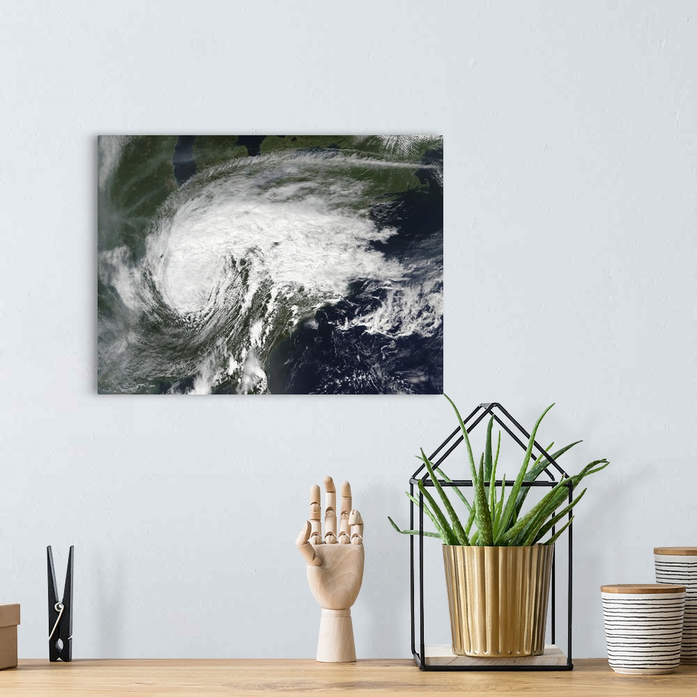 A bohemian room featuring Satellite view of Post-Tropical Cyclone Harvey over southcentral United States.