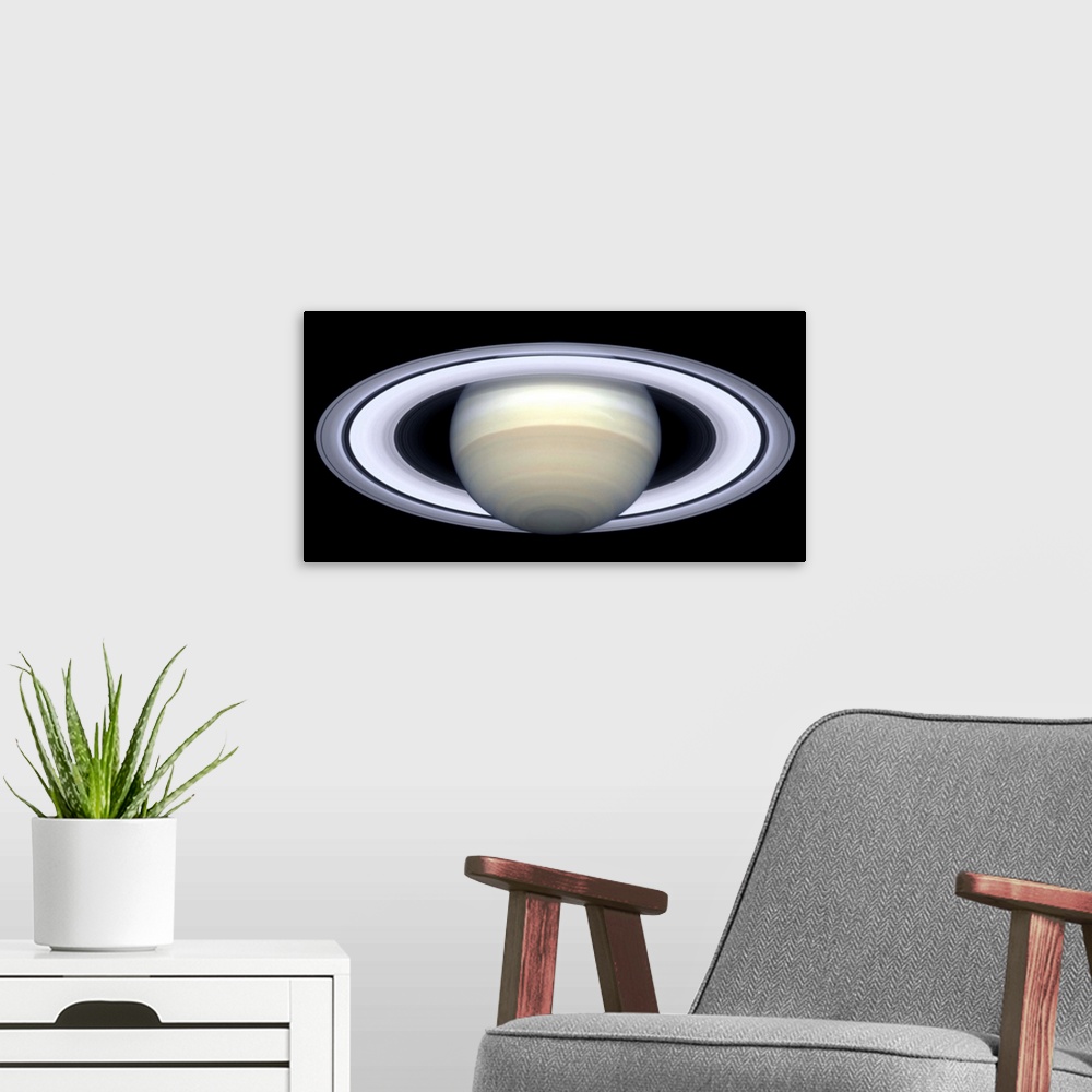 A modern room featuring Saturns rings