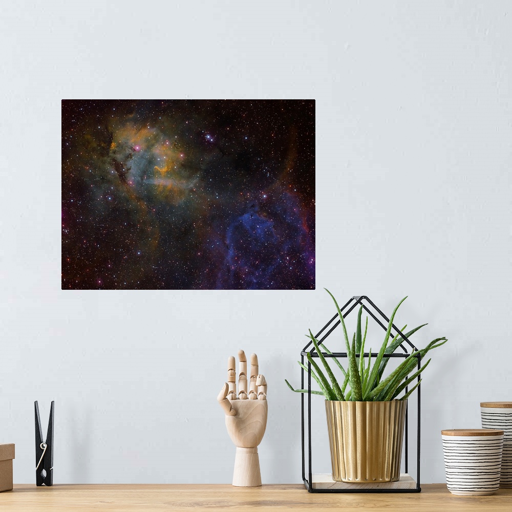 A bohemian room featuring Sharpless 2132 emission nebula